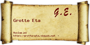 Grotte Eta névjegykártya